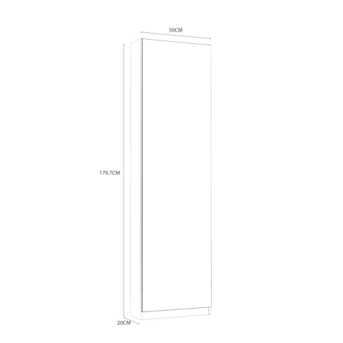 Wysoka biała szafka na buty z lustrem Dąb Piaskowy